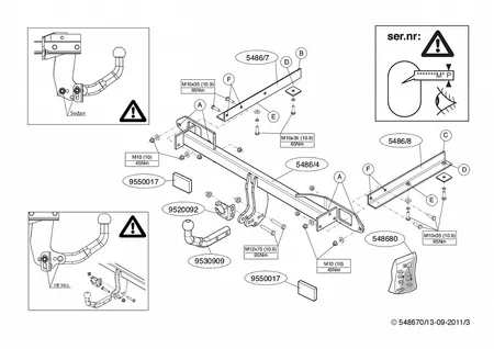 Фаркоп Brink для Chevrolet Cruze (седан) 2009-2015 548600 в 