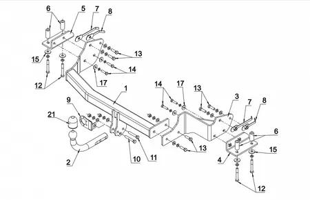 Фаркоп Auto-Hak для Chrysler Pacifica 2003-2007 CH 50 в 