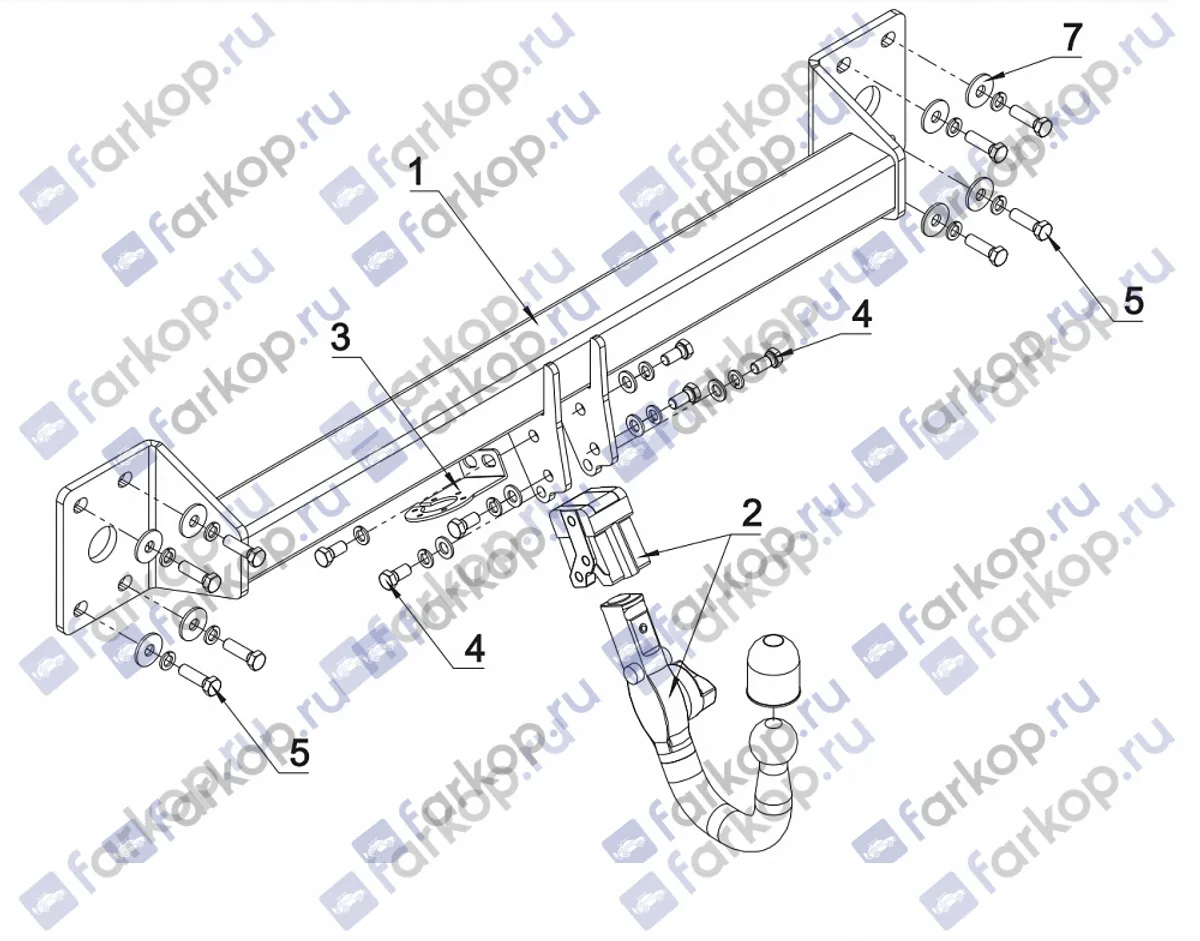 Фаркоп Auto-Hak для Audi Q7 2006-2015 A 25V в 