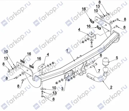 Фаркоп Auto-Hak для Citroen C3 Picasso 2009-2017 P 32 в 