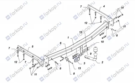 Фаркоп Auto-Hak для Chrysler Grand Voyager  (Stow'n Go) 2004-2008 CH 48 в 