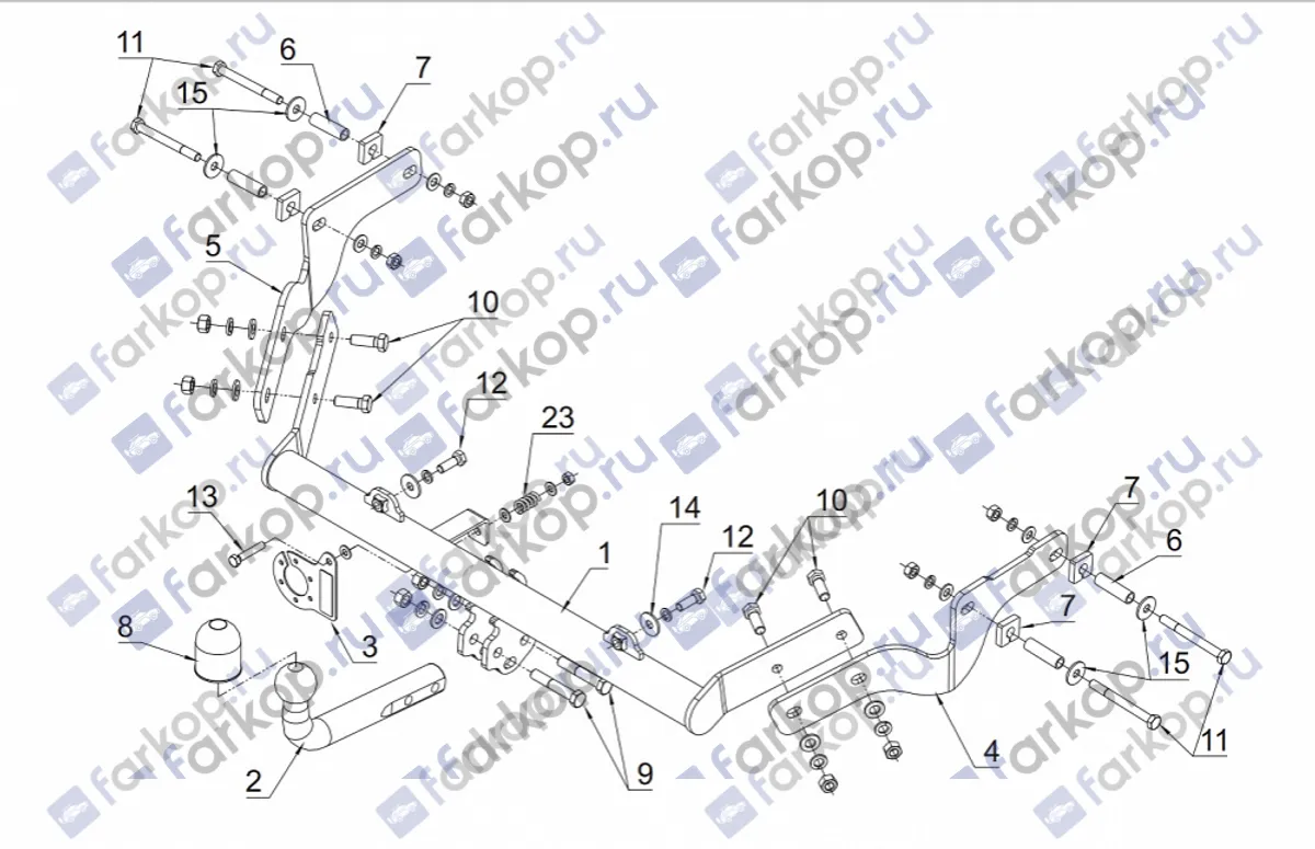 Фаркоп Auto-Hak для Citroen Berlingo 1997-2009, (L1) F 13 в 