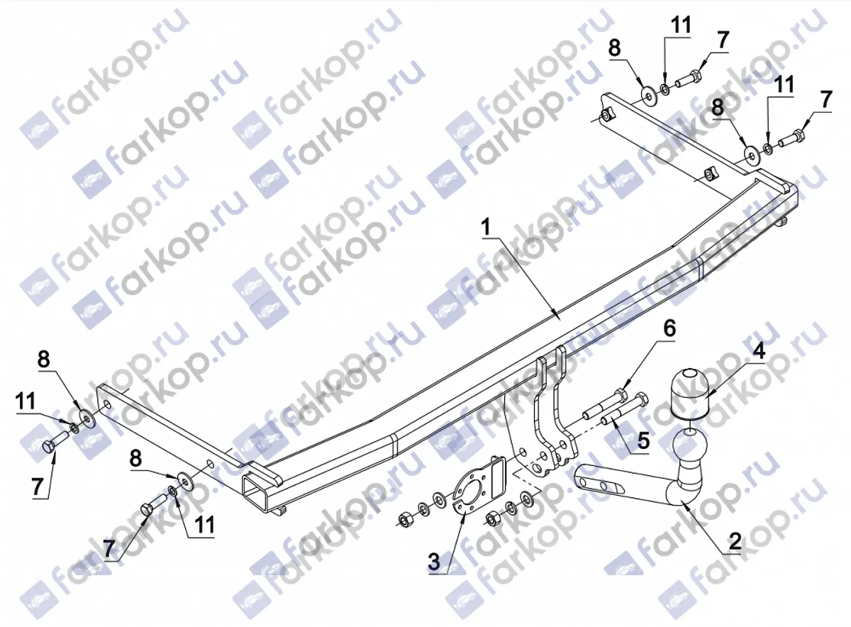 Фаркоп Auto-Hak для Audi A3 2003-2008 K 44 в 