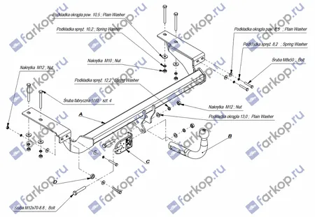 Фаркоп Imiola для Citroen C4 (5 дв.,хетчбек) 2004-2010 C.020 в 