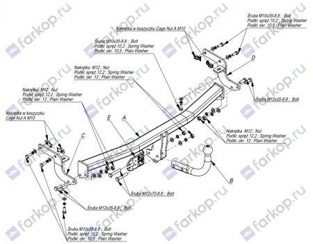 Фаркоп Imiola для Citroen C3 2016- P.040 в 