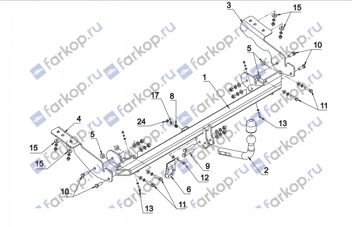 Фаркоп Auto-Hak для Citroen C4 Picasso 2007 -2013 P 31 в 