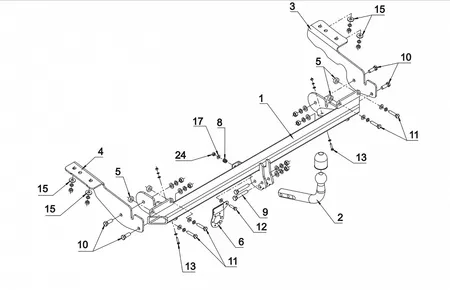 Фаркоп Auto-Hak для Citroen C4 Picasso 2007 -2013 P 31 в 