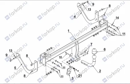 Фаркоп Auto-Hak для Citroen C5 (4D) 2008-2016 P 35 в 