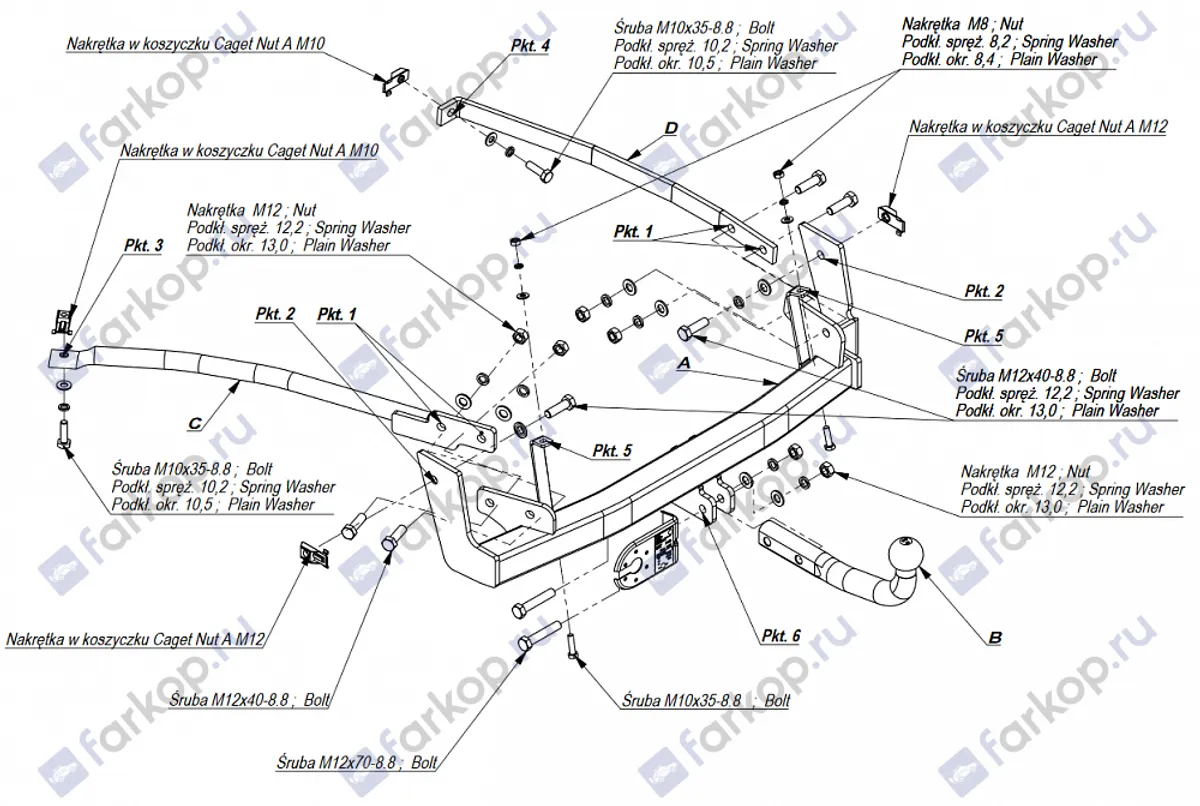 Фаркоп Imiola для Citroen C8 2005-2010 F.020 в 