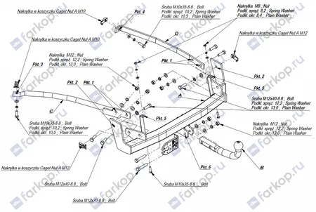 Фаркоп Imiola для Citroen C8 2005-2010 F.020 в 