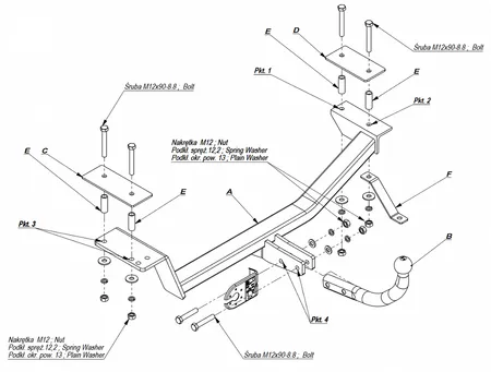 Фаркоп Imiola для Fiat Marea (седан) 1996-2002 F.014 в 