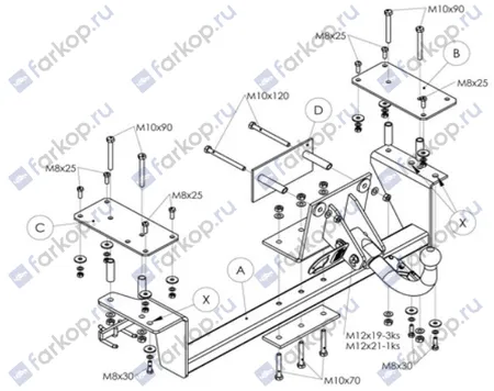 Фаркоп Galia для Fiat Marea (универсал) 1995-2003 F009C в 