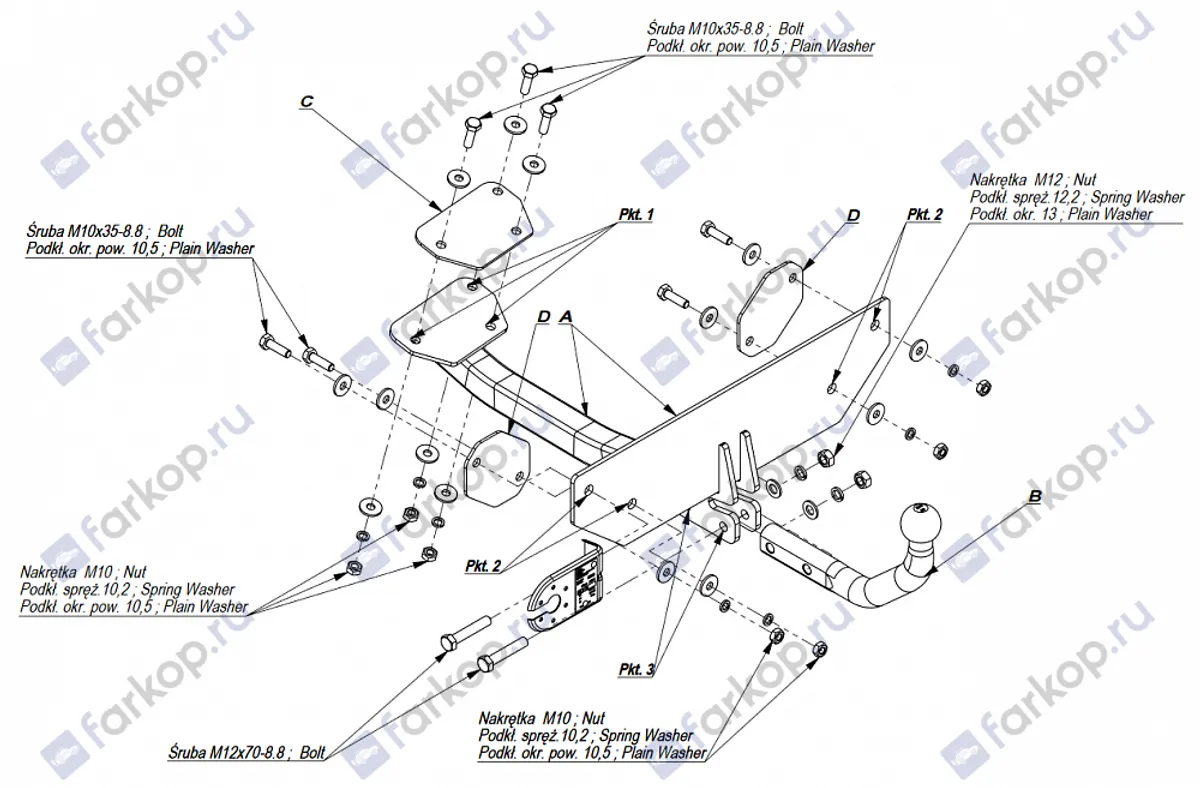 Фаркоп Imiola для Fiat Punto 1993-1999 F.006 в 