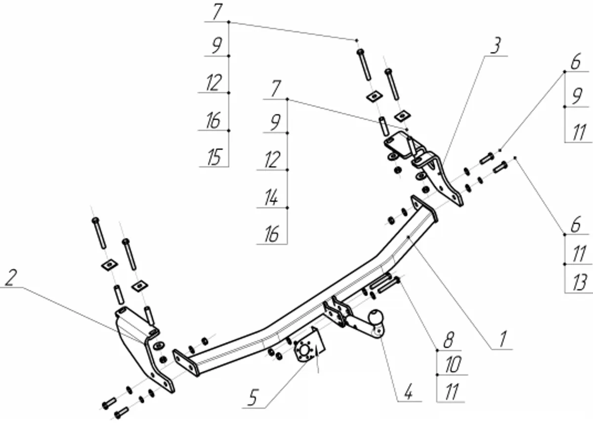 Фаркоп Oris для Ford Ecosport 2014- 3983-A в 