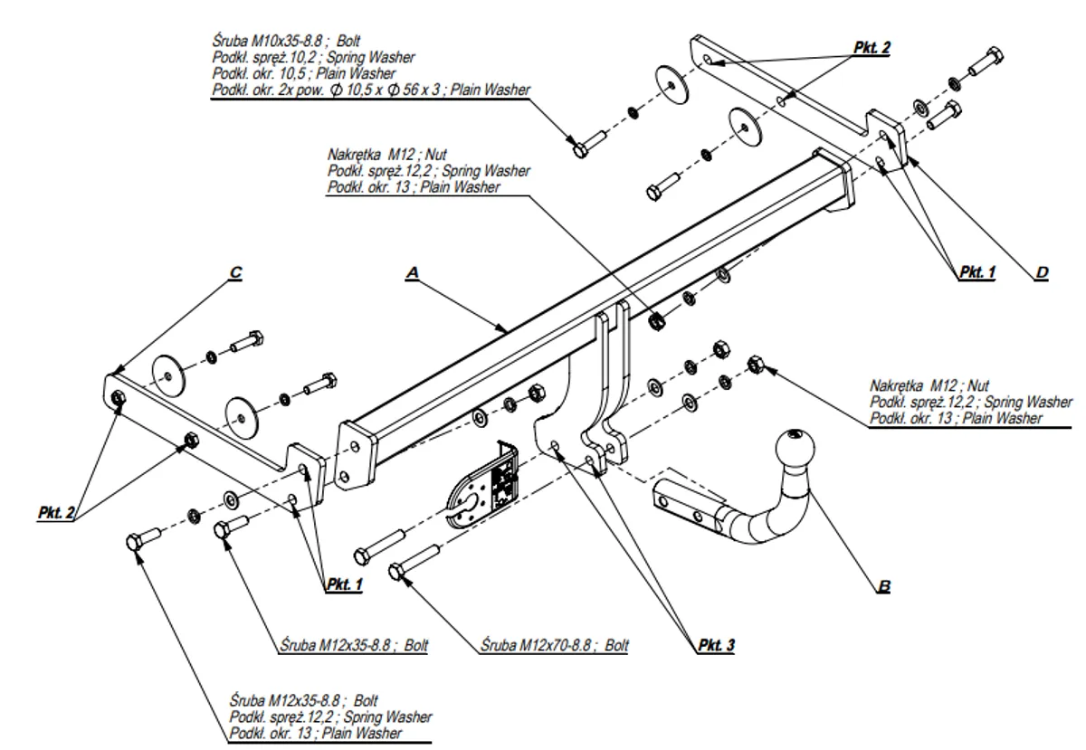 Фаркоп Imiola для Ford Focus (хетчбек) 1998-2004 E.023 в 