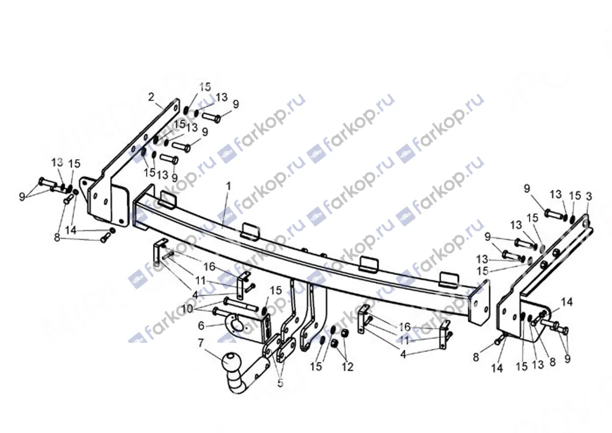 Фаркоп Лидер Плюс для Ford Galaxy 2000-2006 F110-A в 