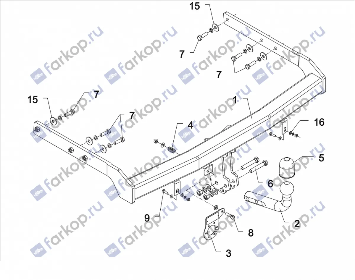 Фаркоп Auto-Hak для Ford Galaxy 2000-2006 C 39 в 