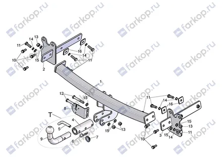 Фаркоп Лидер Плюс для Volvo XC70 2007-2016 V202-BA в 