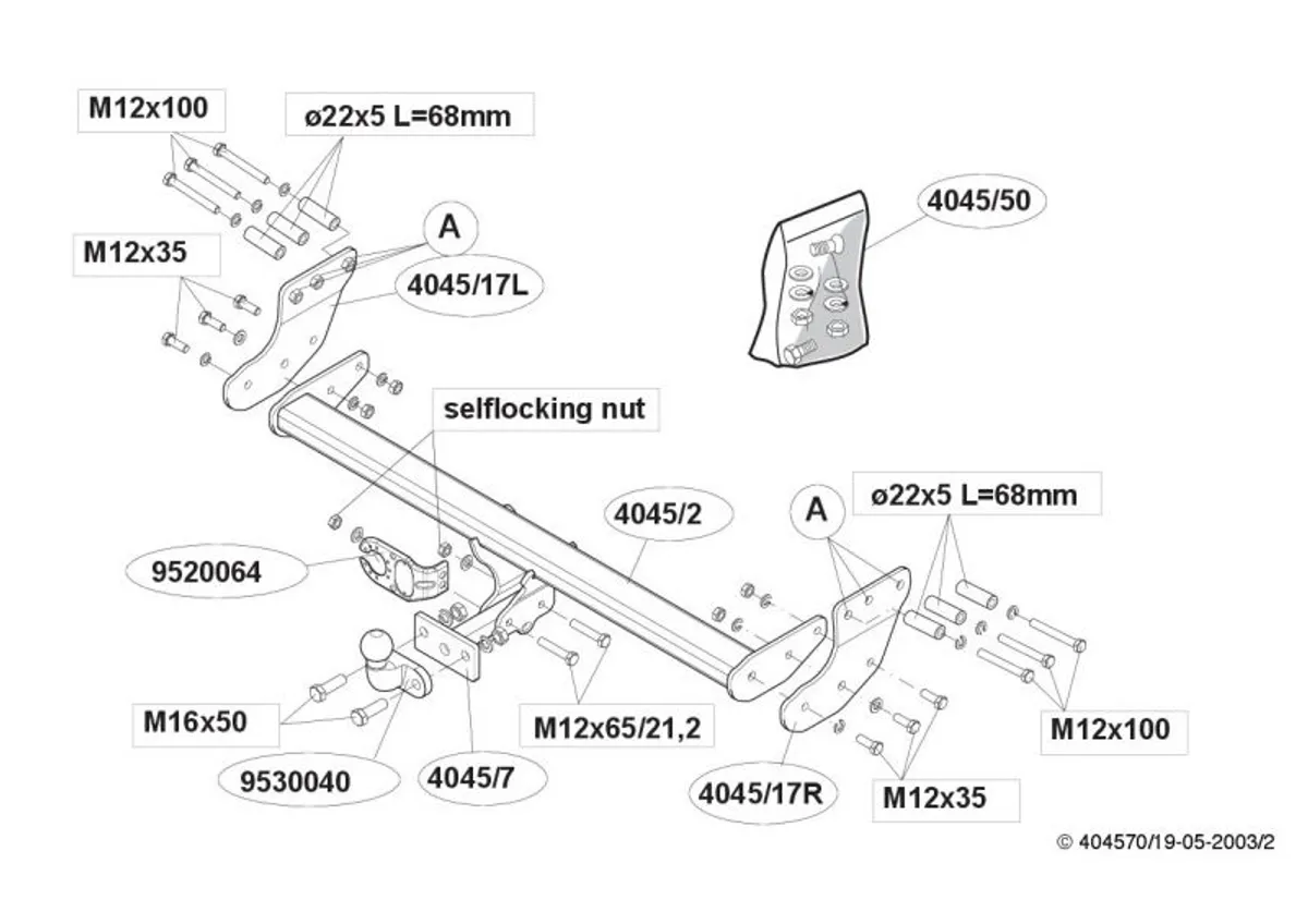 Фаркоп Brink для Volvo XC90 (AWD) 2002-2014 404500 в 