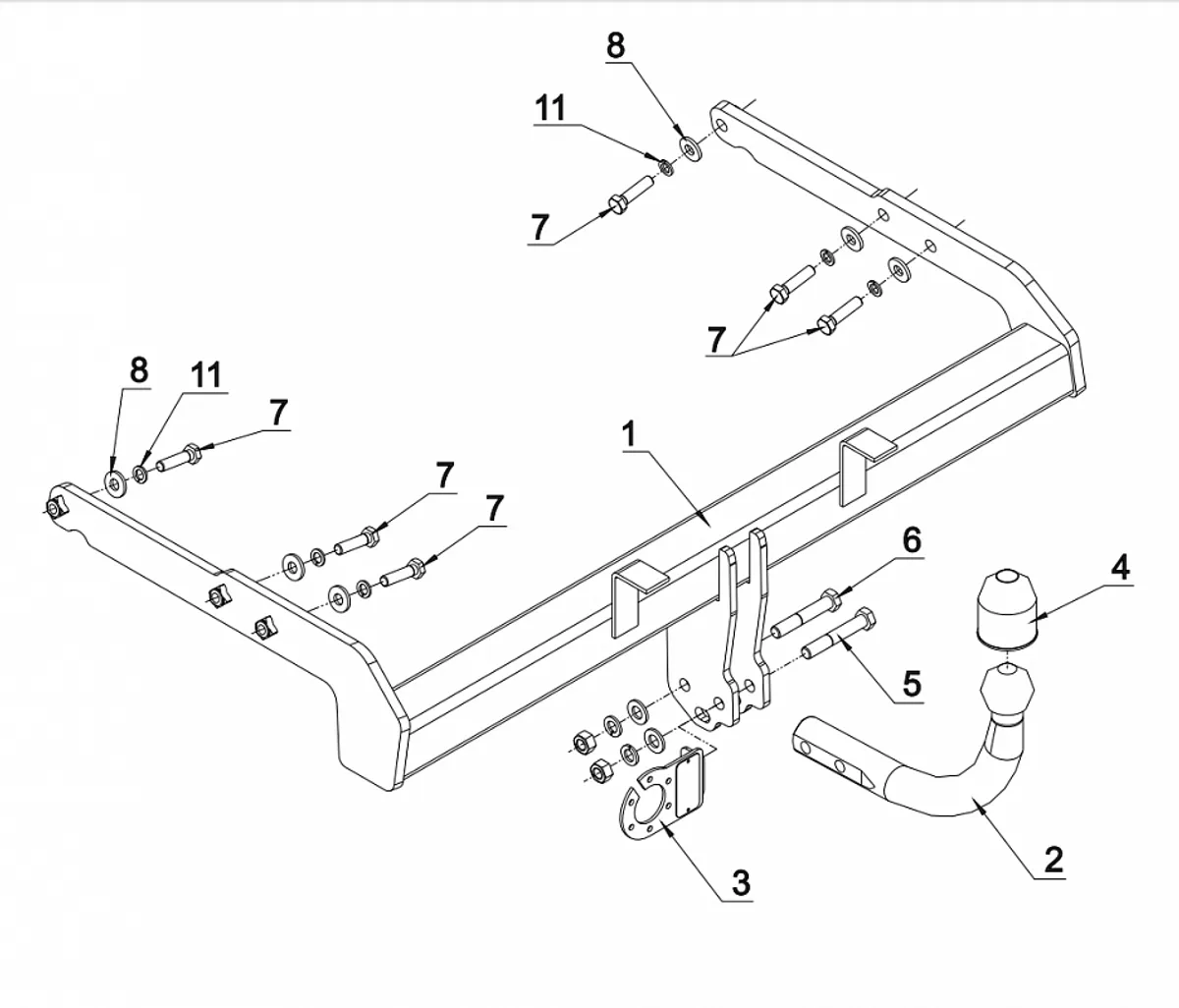 Фаркоп Auto-Hak для Ford S-Max 2006-2015 C 49 в 