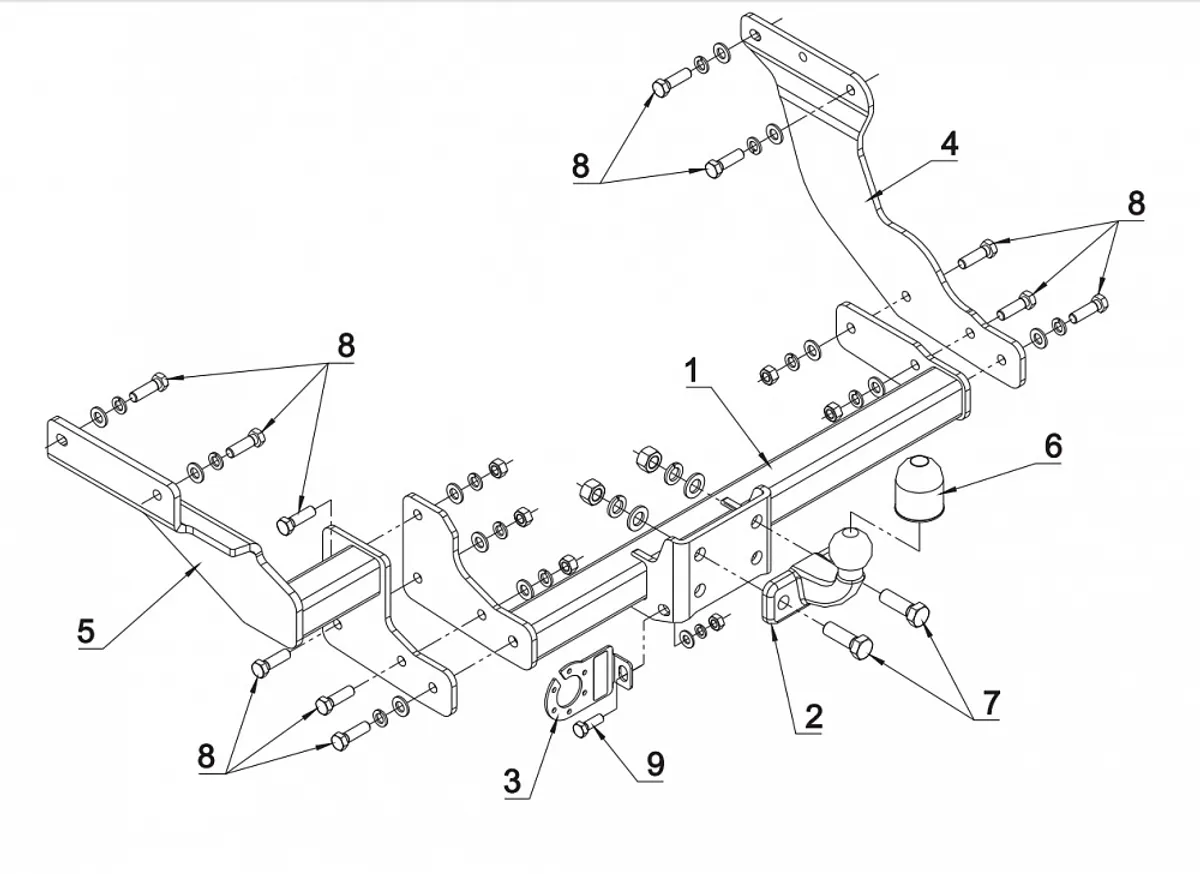 Фаркоп Auto-Hak для Ford Tourneo Connect 2002-2012 C 46 в 