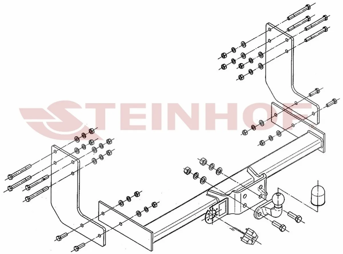 Фаркоп Steinhof для Volkswagen Crafter 2006-2016, (для а/м со ступенькой, кроме самой короткой базы) V-033 в 