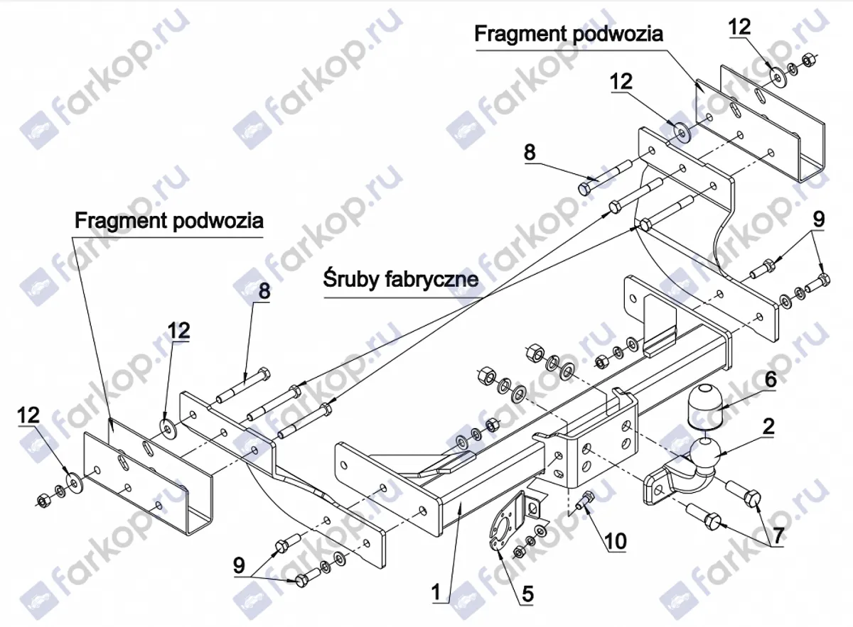 Фаркоп Auto-Hak для Ford Transit 2000-2013 C 35 в 