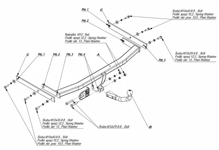 Фаркоп Imiola для Volkswagen Golf (универсал) 2007-2009 W.030 в 