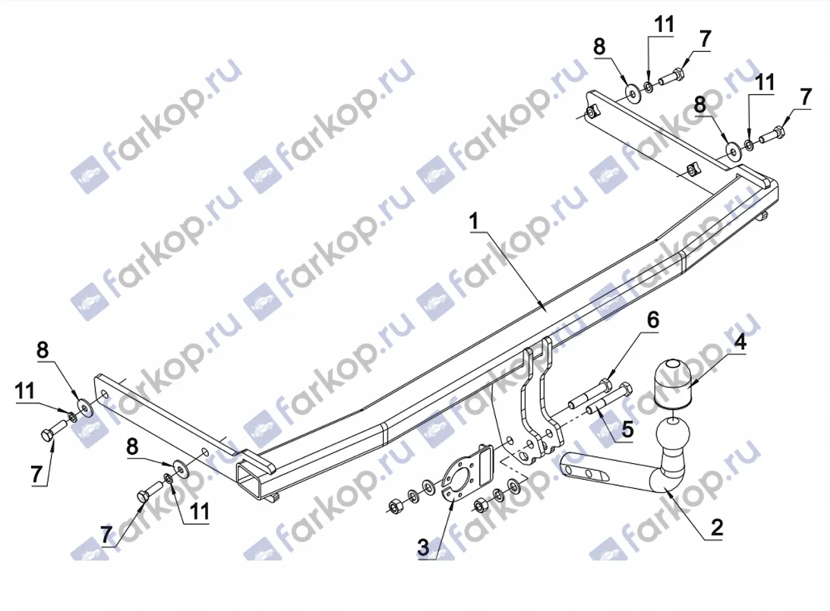 Фаркоп Auto-Hak для Volkswagen Golf 2003-2009 K 44 в 