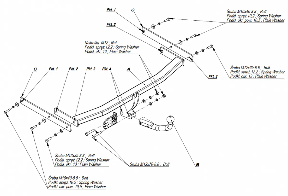 Фаркоп Imiola для Volkswagen Golf (универсал) 2008-2013 W.030 в 