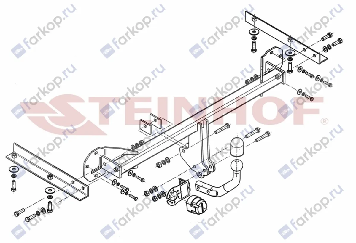 Фаркоп Steinhof для Honda Civic (5 дв.хетчбек) 2012-2015 H-042 в 