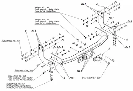 Фаркоп Imiola для Volkswagen LT 1995-2006, (28-35 3050 мм) M.006 в 