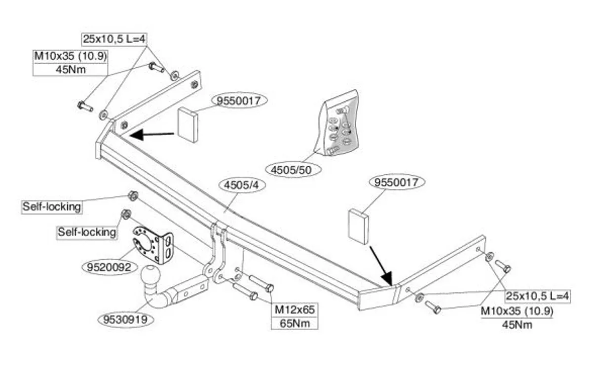 Фаркоп Brink для Volkswagen Passat 2005-2010 450500 в 