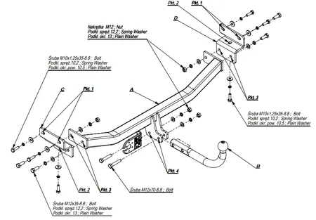 Фаркоп Imiola для Hyundai i30 (хетчбек) 2006-2012 K.021 в 