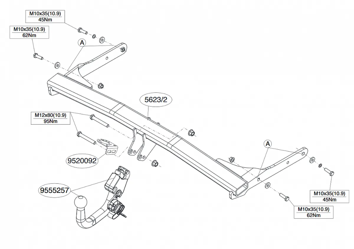 Фаркоп Brink для Volkswagen Passat Alltrack 2012-2015 562300 в 