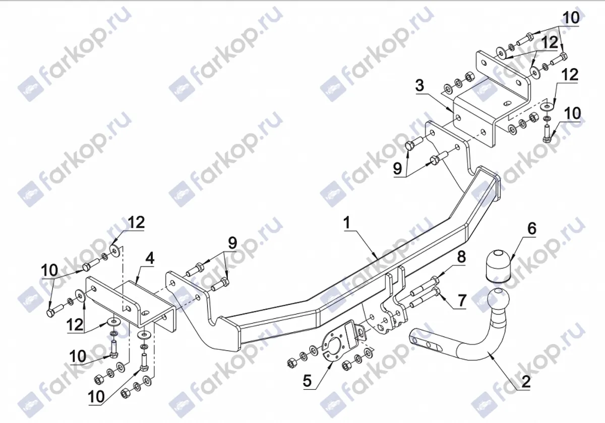 Фаркоп Auto-Hak для Hyundai i30 (3,5 дв) 2012-2017 J 65 в 