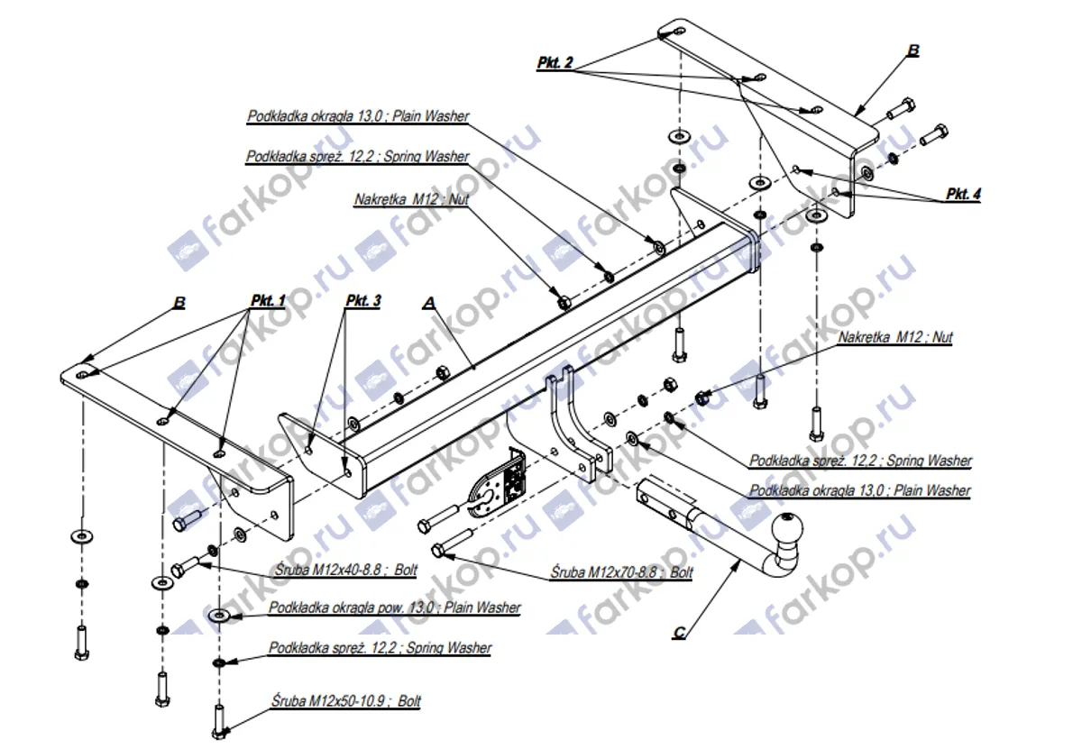 Фаркоп Imiola для Jeep Cherokee 2001-2007 J.026 в 