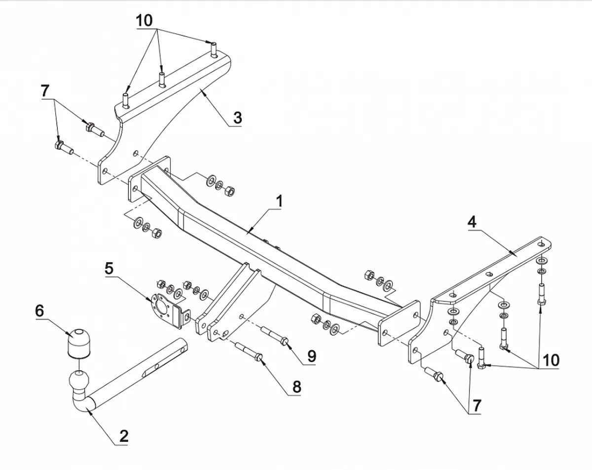 Фаркоп Auto-Hak для Jeep Cherokee 2001-2007 JP 02 в 