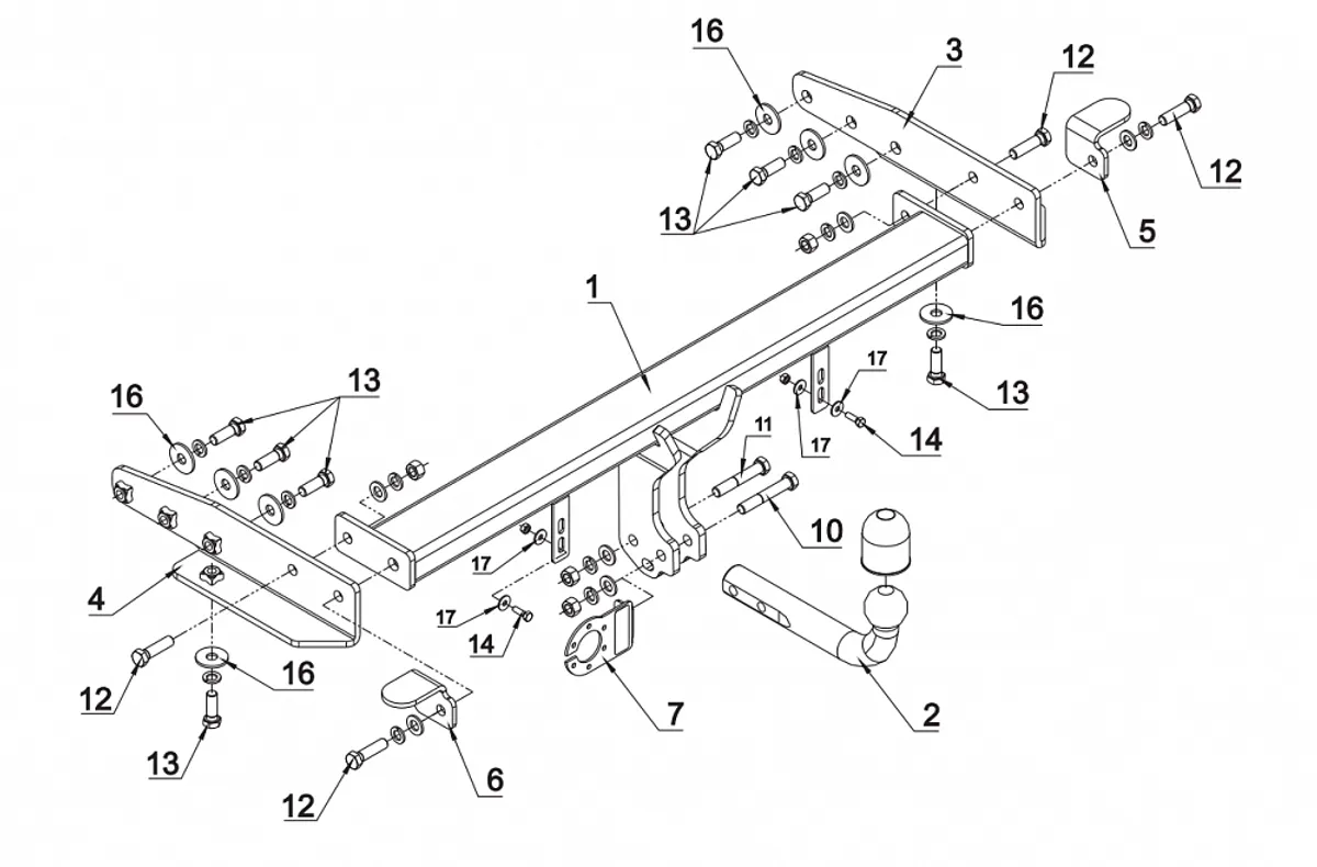 Фаркоп Auto-Hak для Jeep Grand Cherokee 2011-2022 JP 10 в 