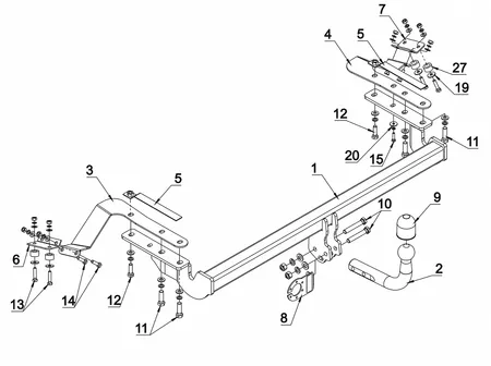 Фаркоп Auto-Hak для Toyota Avensis Kombi 2003-2009 0 56 в 