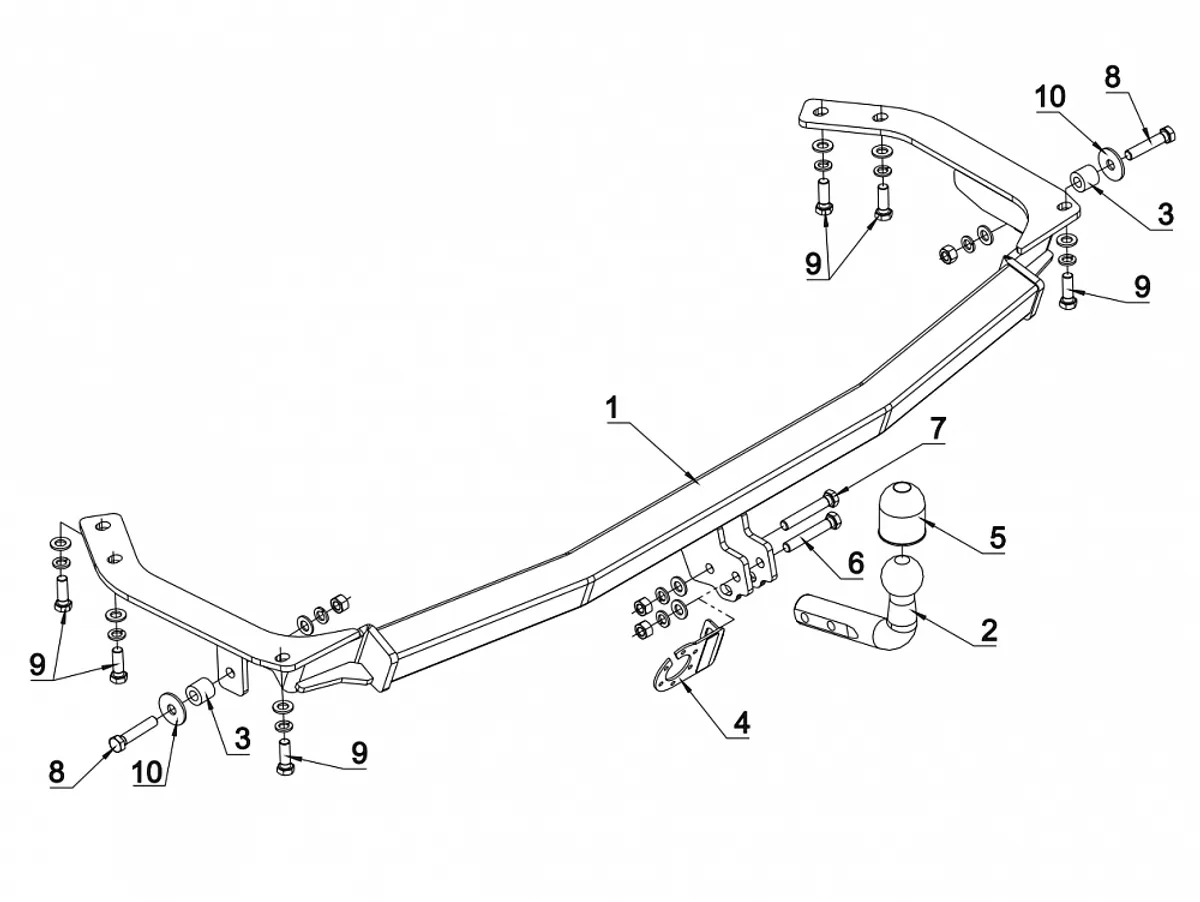 Фаркоп Auto-Hak для Toyota Avensis Verso 2002-2009 0 49 в 