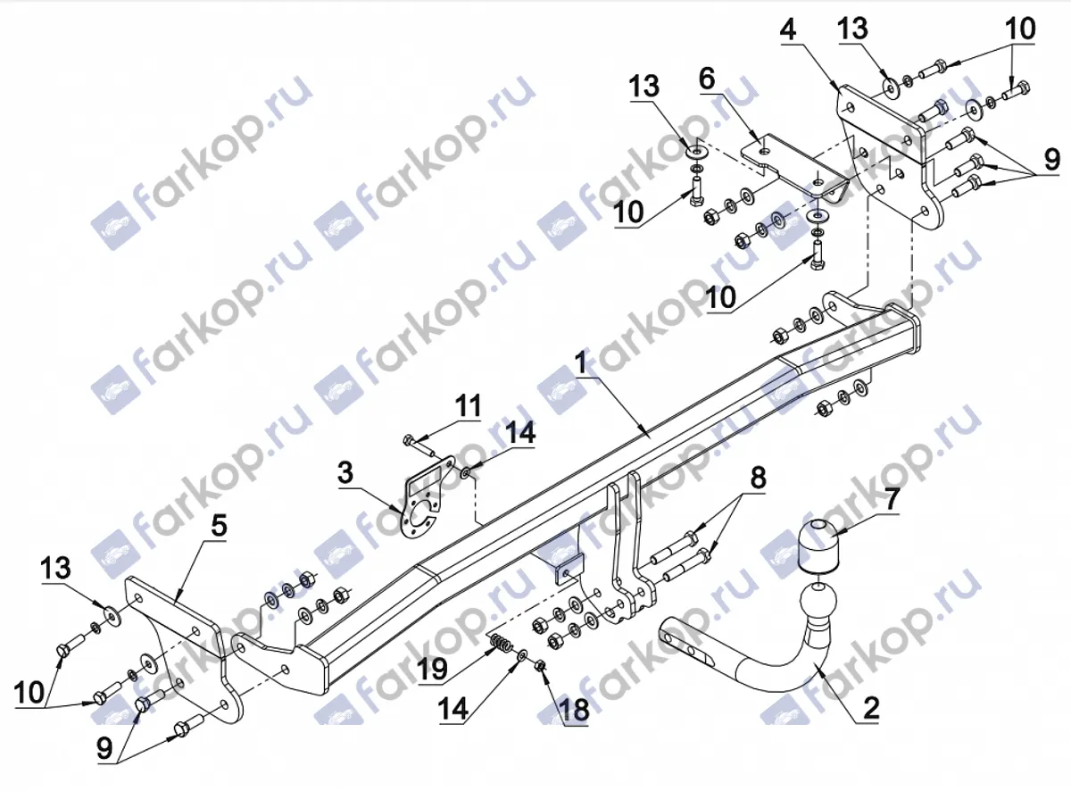 Фаркоп Auto-Hak для Kia Soul 2012-2014 T 63 в 