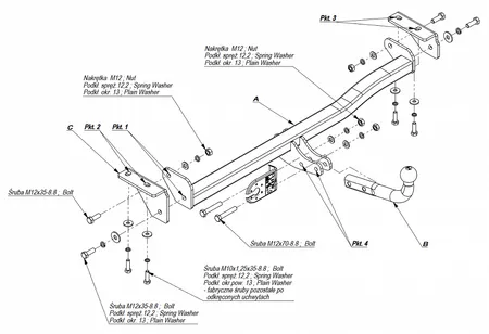 Фаркоп Imiola для Toyota FunCargo 2000-2004 T.034 в 