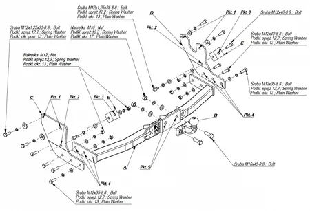 Фаркоп Imiola для Toyota Hiace 1995-2004, Toyota Regius Ace 1995-2004 (кроме правого руля) T.009 в 