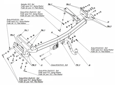 Фаркоп Imiola для Toyota Highlander 2003-2008 T.033 в 