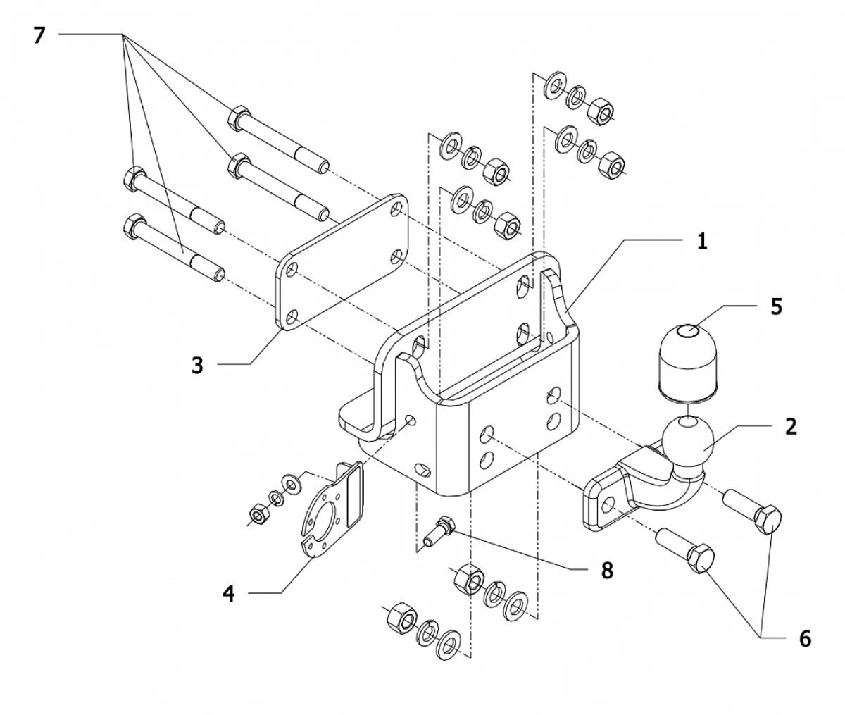 Фаркоп Auto-Hak для Toyota Hilux 2010-2015 0 81 в 