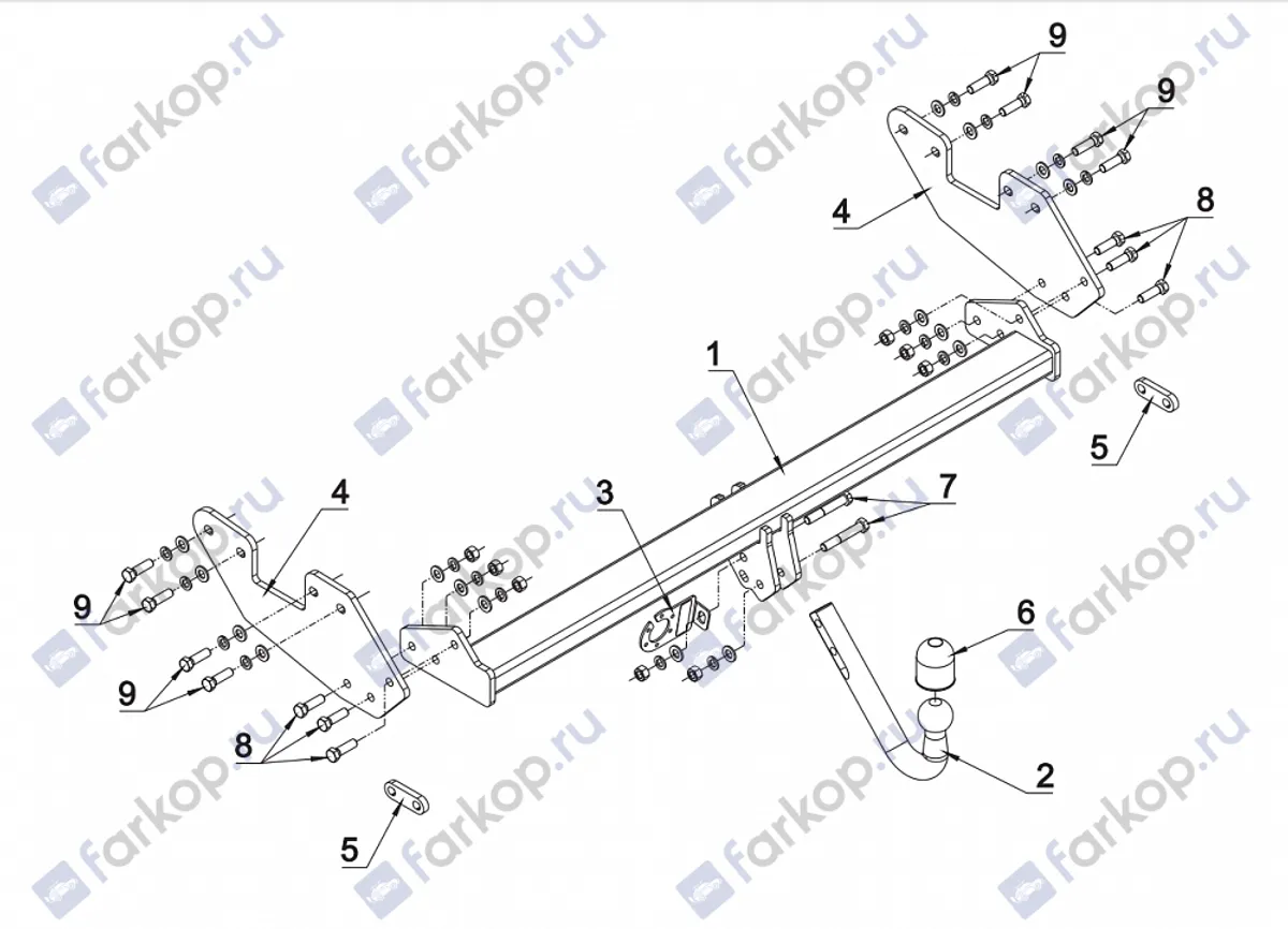 Фаркоп Auto-Hak для Toyota Hilux Pick Up 2016- 0 93 в 