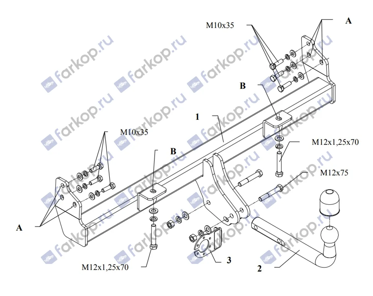 Фаркоп Auto-Hak для Land Rover Freelander 1998-2007 LN 01 в 