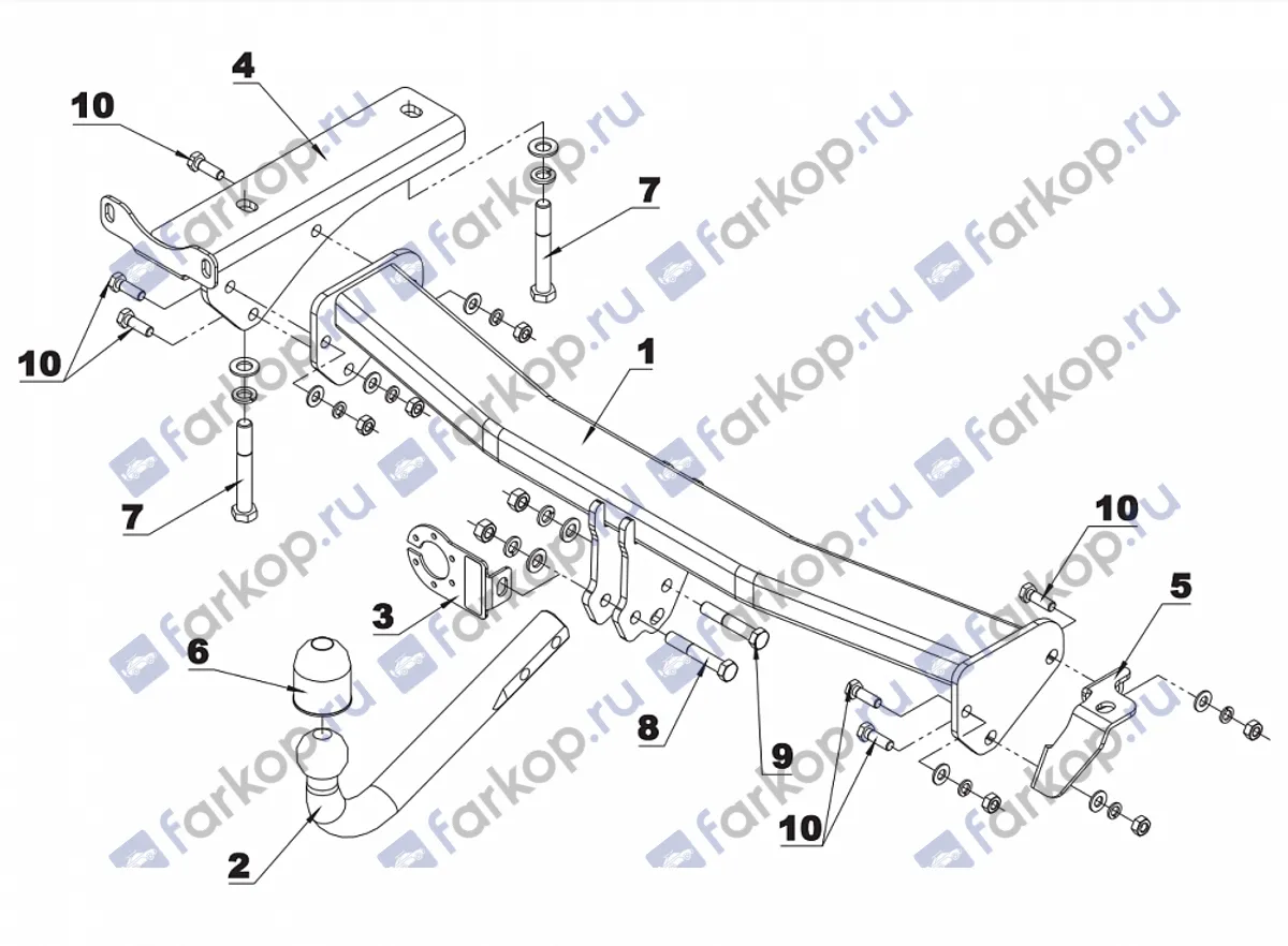 Фаркоп Auto-Hak для Land Rover Freelander 2007-2014 LN 02 в 