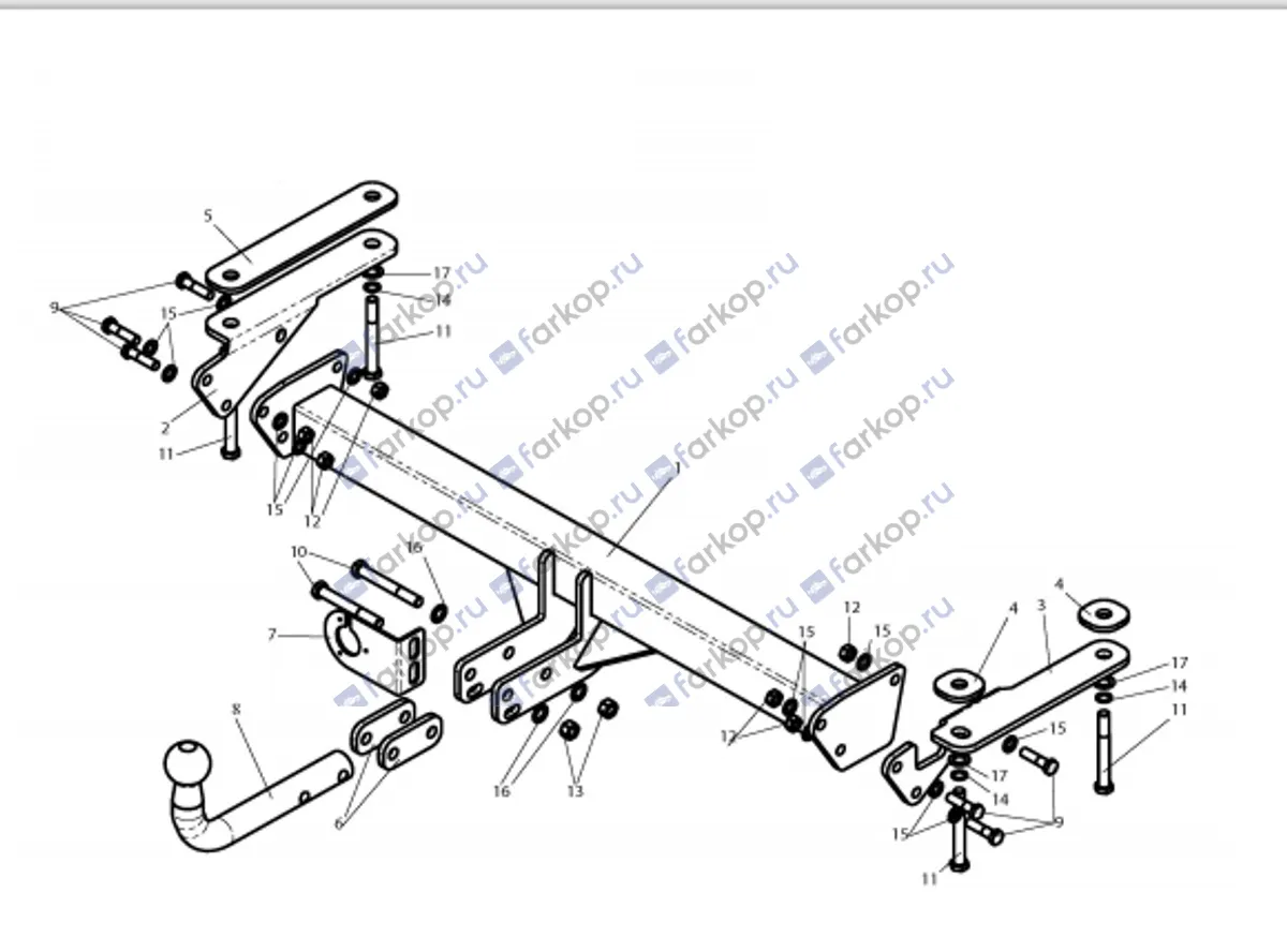 Фаркоп Лидер Плюс для Land Rover Freelander 2006-2014 L204-A в 